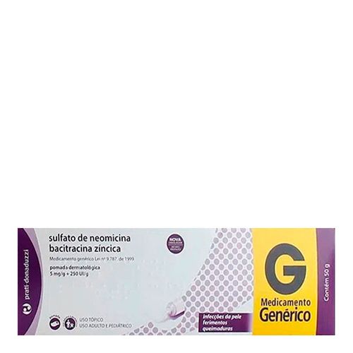 Antibacteriano Sulfato De Neomicina 5Mg + Bacitracina 250Ui/G Genérico Prati Donaduzzi 50G