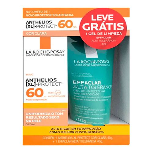 Protetor Solar La Roche-Posay Anthelios XL Protect FPS60 Cor Clara 40g + Gel Effaclar 40g Protetor Solar La Roche-Posay Anthelios XL Protect FPS60 Cor Clara 40g + Gel Effaclar 40g