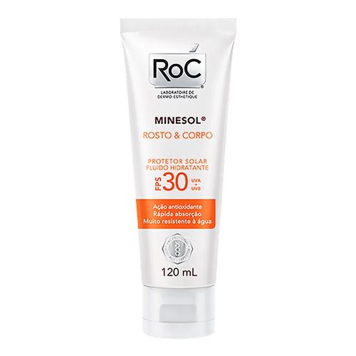 Protetor Solar Roc Minesol Fluido Hidratante 30 FPS Rosto e Corpo 120ml Protetor Solar Roc Minesol Fluido Hidratante 30 FPS Rosto e Corpo 120ml
