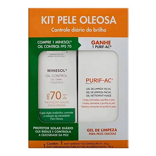 Protetor Solar Roc Minesol Oil Control FPS 70 70g Grátis Purif-Ac Protetor Solar Roc Minesol Oil Control FPS 70 70g Grátis Purif-Ac