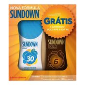 Protetor Solar Sundown FPS 30 200ml + Loção Bronzeadora Sundown Gold FPS 6 120ml Grátis