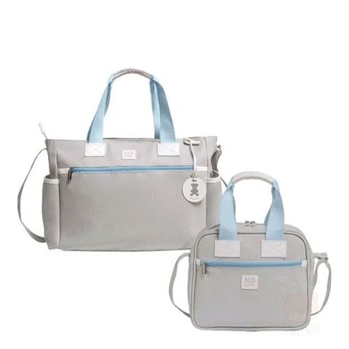 Bolsa Sacola + Frasqueira Térmica Poá Azul - MB Baby Bolsa Sacola + Frasqueira Térmica Poá Azul - MB Baby