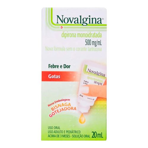 Analgésico E Antitérmico Novalgina 500Mg/Ml Dipirona Monoidratada 20Ml