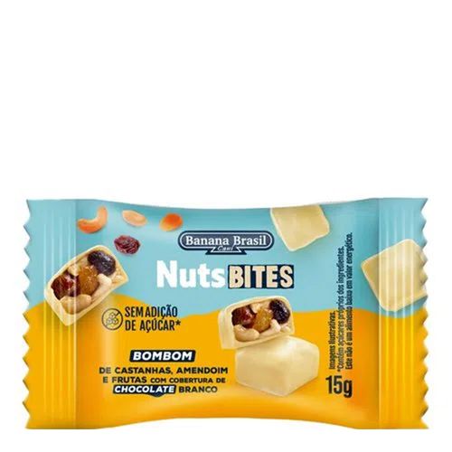 Bombom Banana Brasil NutsBites Frutas e Chocolate Branco 15g Bombom Banana Brasil NutsBites Frutas e Chocolate Branco 15g