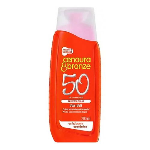 Protetor Solar Cenoura & Bronze FPS 50 200ml Protetor Solar Cenoura & Bronze FPS 50 200ml