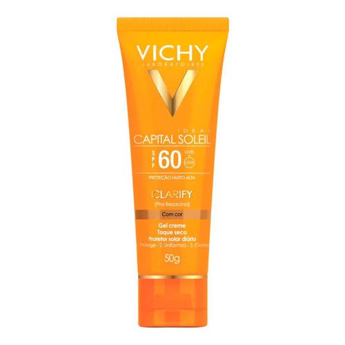 Protetor Solar Clareador com Cor Vichy Capital Soleil Clarify FPS60 50g Protetor Solar Clareador com Cor Vichy Capital Soleil Clarify FPS60 50g