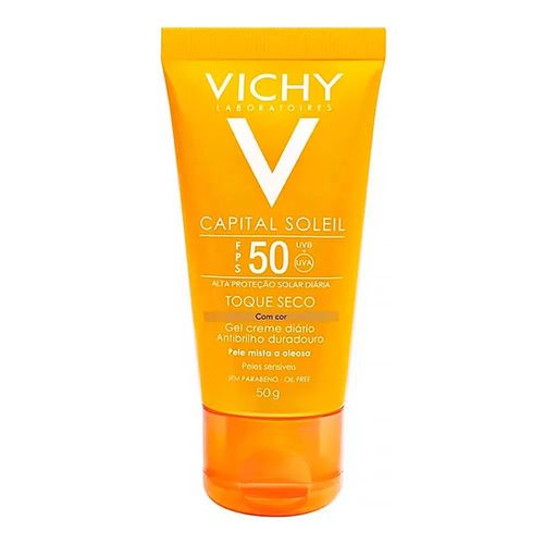 Protetor Solar com Cor Vichy Capital Soleil Toque Seco FPS 50 50g Protetor Solar com Cor Vichy Capital Soleil Toque Seco FPS 50 50g