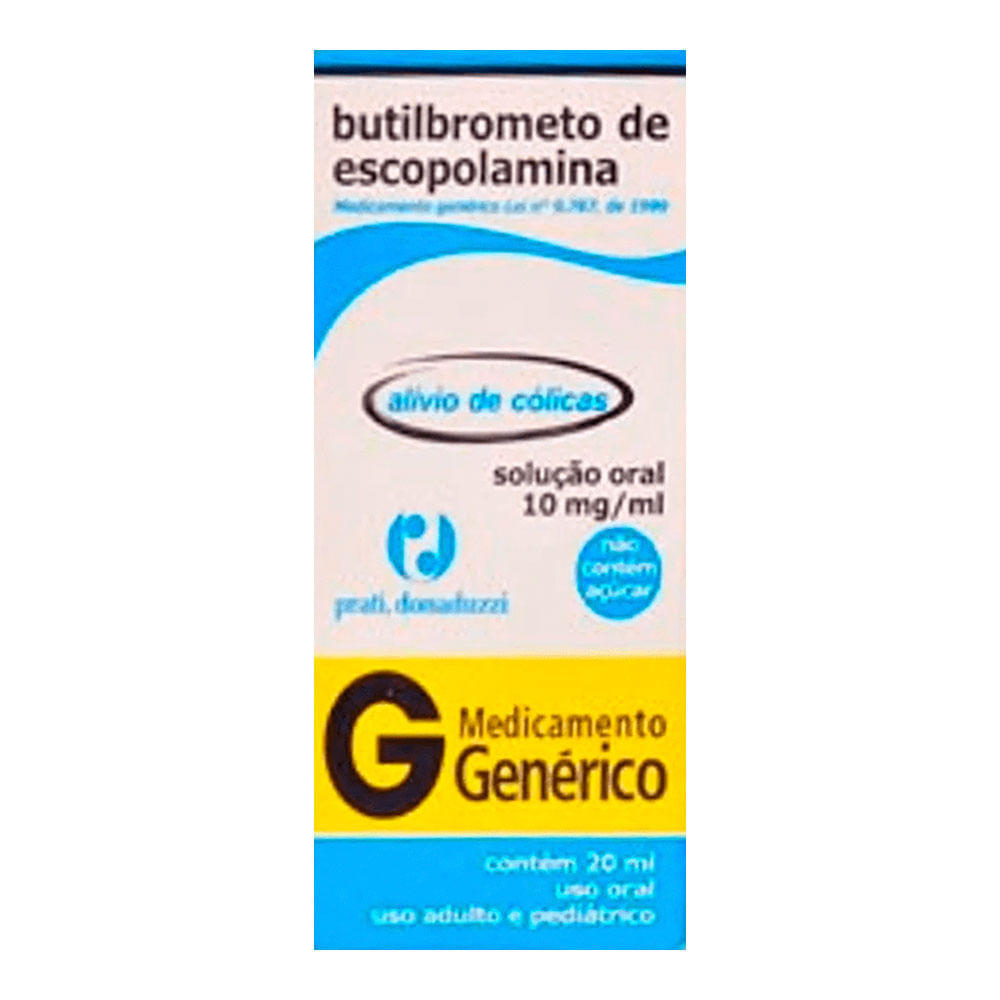 Antiespasmódico Butilbrometo de Escopolamina 10mg/ml Genérico Prati-Donaduzzi 20ml