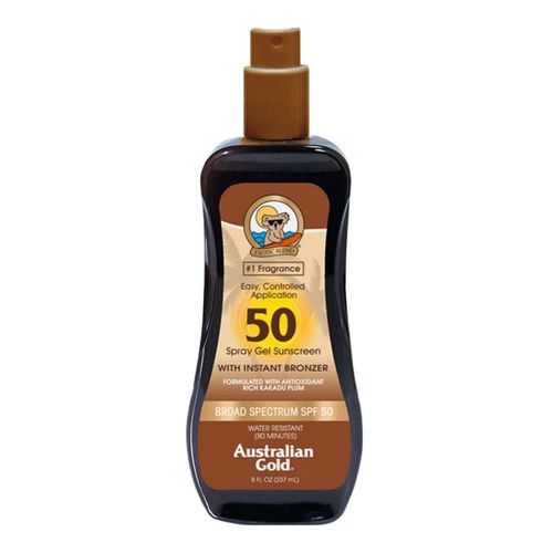 Protetor Solar Corporal Spray Gel Australian Gold Instant Bronzer FPS 50 237ml Protetor Solar Corporal Spray Gel Australian Gold Instant Bronzer FPS 50 237ml