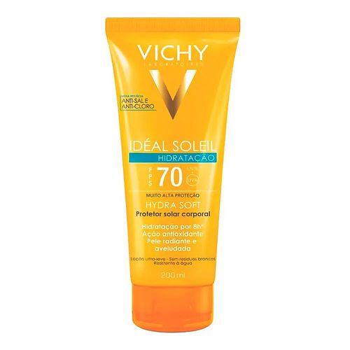 Protetor Solar Corporal Vichy Fps 70 Ideal Soleil Hydrasoft 200Ml