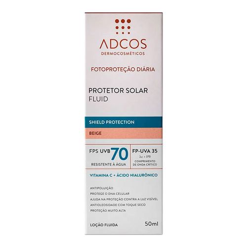 Protetor Solar Facial Adcos Fluid Shield Protection Beige FPS70 50ml Protetor Solar Facial Adcos Fluid Shield Protection Beige FPS70 50ml