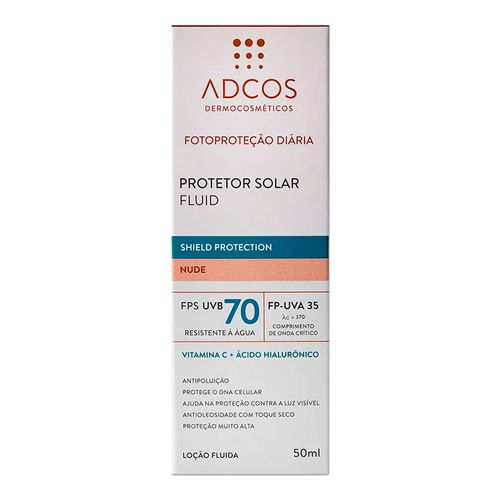Protetor Solar Facial Adcos Fluid Shield Protection Nude FPS70 50ml Protetor Solar Facial Adcos Fluid Shield Protection Nude FPS70 50ml