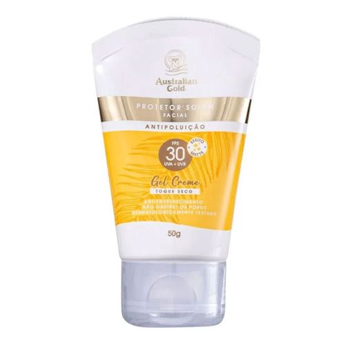 Protetor Solar Facial Antipoluição Australian Gold Gel Creme Toque Seco FPS30 50g Protetor Solar Facial Antipoluição Australian Gold Gel Creme Toque Seco FPS30 50g