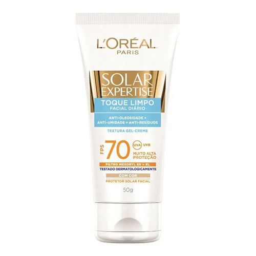 Protetor Solar Facial com Cor L'Oréal Expertise Toque Limpo FPS 70 50g