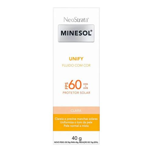 Protetor Solar Facial Neostrata Minesol Fluid Unify Clara FPS60 40g Protetor Solar Facial Neostrata Minesol Fluid Unify Clara FPS60 40g