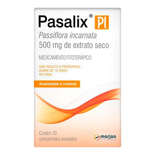 Fitoterápico Pasalix Pi 500Mg 20 Comprimidos Revestidos