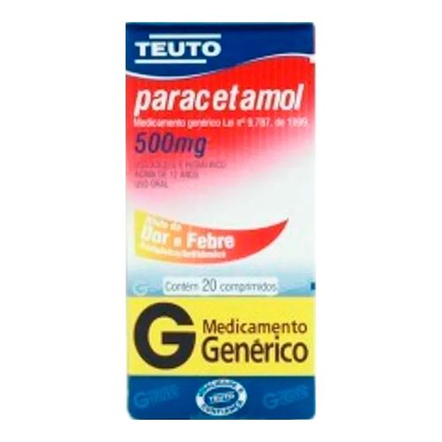 Paracetamol 500mg Genérico Teuto 20 Comprimidos Paracetamol 500mg Genérico Teuto 20 Comprimidos