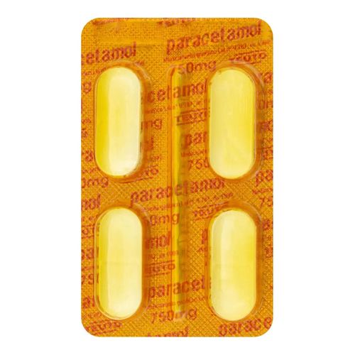 Paracetamol Blister 750mg Genérico Teuto 4 Comprimidos