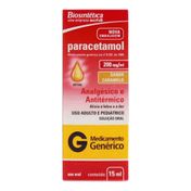 Paracetamol Gotas 200mg/ml Genérico Biosintética 15ml