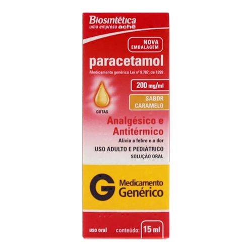 Paracetamol Gotas 200mg/ml Genérico Biosintética 15ml Paracetamol Gotas 200mg/ml Genérico Biosintética 15ml