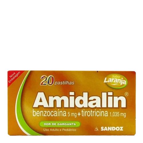 Amidalin Sabor Laranja Sandoz 20 Pastilhas Amidalin Sabor Laranja Sandoz 20 Pastilhas