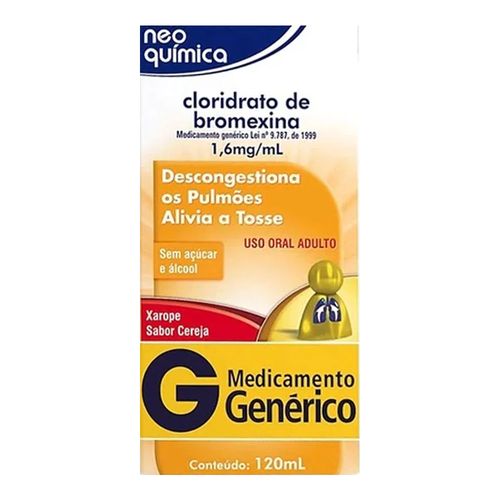 Cloridrato de Bromexina 1,6mg/ml Genérico Neo Química Xarope Adulto 120ml
