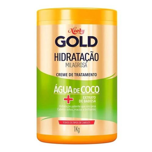 Creme de Tratamento Niely Gold Hidratação Milagrosa Água de Coco 1kg Creme de Tratamento Niely Gold Hidratação Milagrosa Água de Coco 1kg
