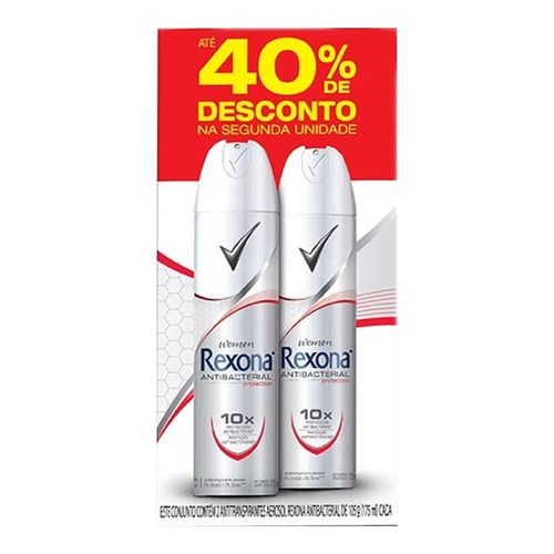 Desodorante Aerosol Rexona Feminino Antibacteriano 105g Desodorante Aerosol Rexona Feminino Antibacteriano 105g