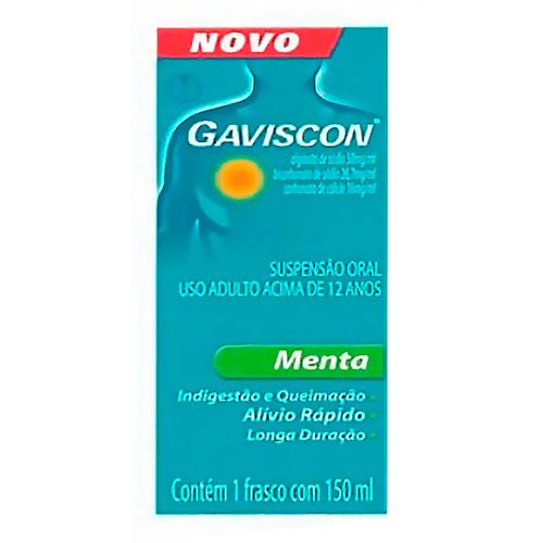 Gaviscon Sabor Menta Reckitt Benckiser 150ml Suspensão Oral