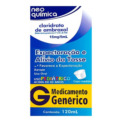 Cloridrato de Ambroxol 3mg/ml Genérico Neo Química Xarope Pediátrico 120ml Cloridrato de Ambroxol 3mg/ml Genérico Neo Química Xarope Pediátrico 120ml