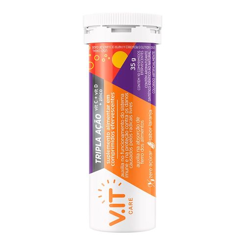 Vitamina C V.IT Care Tripla Ação 10 Comprimidos Efervescentes Vitamina C V.IT Care Tripla Ação 10 Comprimidos Efervescentes