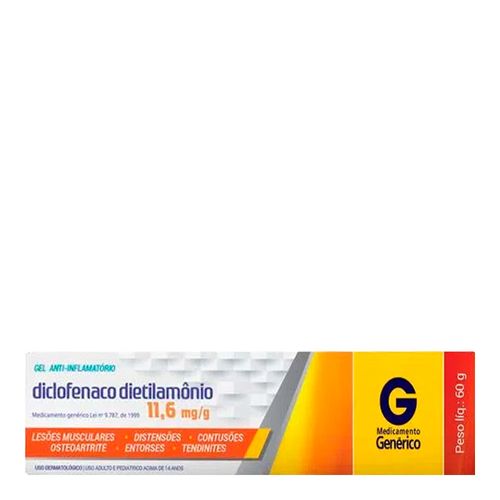 Anti-Inflamatório Diclofenaco Dietilamônio 11,6Mg/G Genérico Cimed 60G