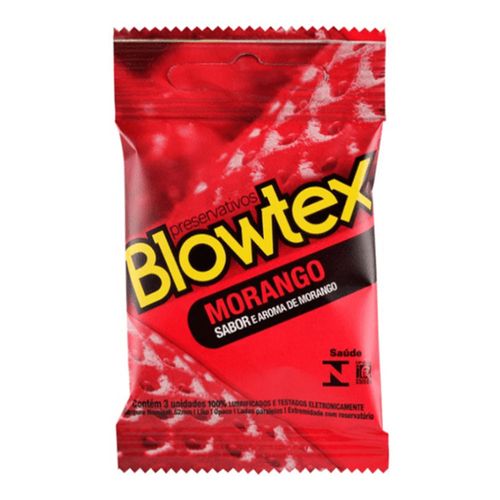 Preservativo Blowtex Morango 3 Unidades Preservativo Blowtex Morango 3 Unidades