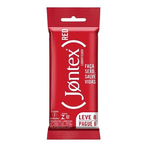Preservativo Jontex RED Lubrificado 8 Unidades Preservativo Jontex RED Lubrificado 8 Unidades