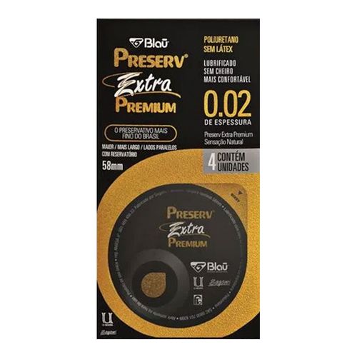Preservativo Preserv Extra Premium 4 Unidades Preservativo Preserv Extra Premium 4 Unidades