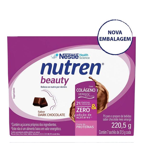Nutren Beauty Chocolate 7 Sachês de 31,5g