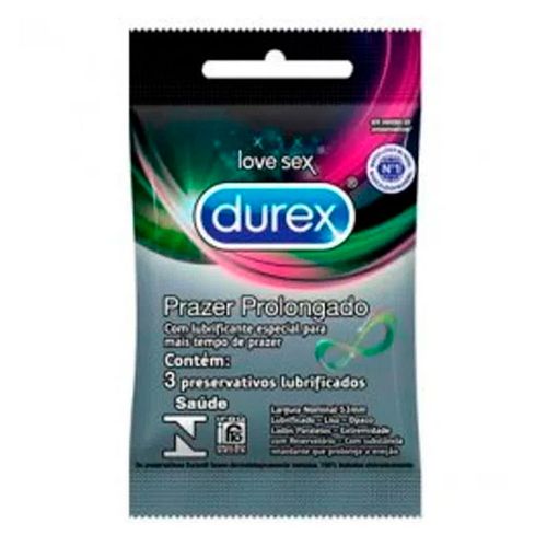 Preservativos Durex Prazer Prolongado C/3 Preservativos Durex Prazer Prolongado C/3