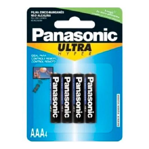 Pilha Comum Panasonic Palito AAA C/ 4 Unidades