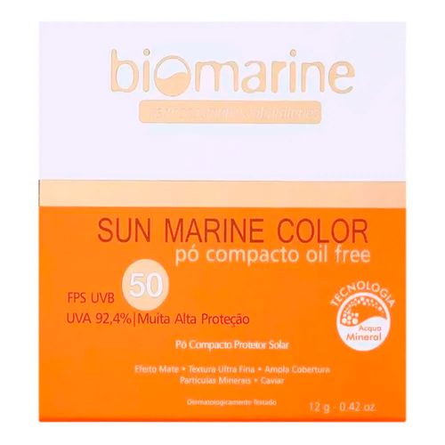 Pó Compacto Biomarine Oil Free Sun Marine FPS 50 Natural 12g Pó Compacto Biomarine Oil Free Sun Marine FPS 50 Natural 12g