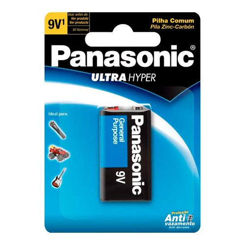 Pilha Comum Panasonic Ultra Hyper 9 Volts Pilha Comum Panasonic Ultra Hyper 9 Volts