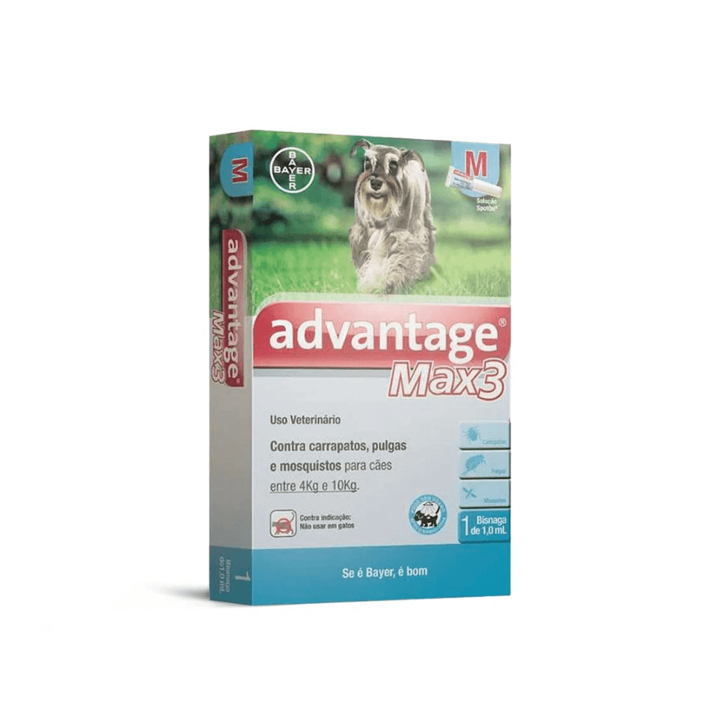 Advantage Max 3- Para Cães De 4 A 10kg - Pipeta Com 1ml