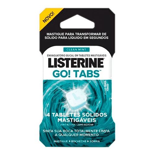 Enxaguante Bucal Listerine Go! Tabs Tabletes Mastigáveis 4 Unidades Enxaguante Bucal Listerine Go! Tabs Tabletes Mastigáveis 4 Unidades