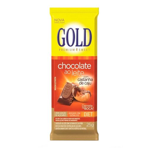 Chocolate Gold Diet com Castanha de Caju 25g Chocolate Gold Diet com Castanha de Caju 25g