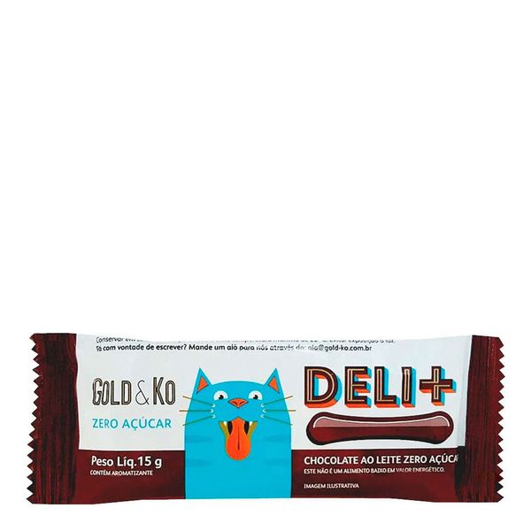 Chocolate Língua de Gato ao Leite Zero Açucar Deli + 15g