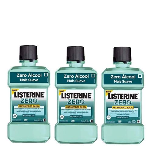 Enxaguante Bucal Listerine Zero 500ml 3 Unidades Enxaguante Bucal Listerine Zero 500ml 3 Unidades