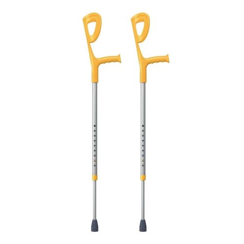 Par de Muleta Canadense Fixa Infantil Amarela BC1507 Par de Muleta Canadense Fixa Infantil Amarela BC1507