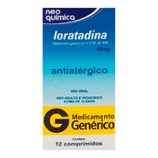 Loratadina 10mg Genérico Neo Química 12 Comprimidos