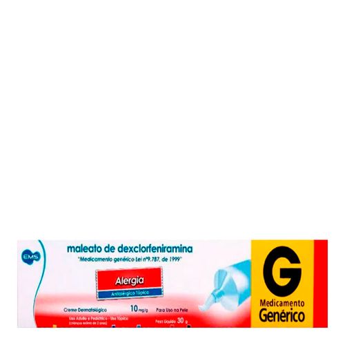 Antialérgico Maleato De Dexclorfeniramina 10Mg/G Genérico Ems 30G