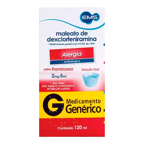 Maleato Dexclorfeniramina 0,4mg/ml Genérico EMS Xarope 120ml