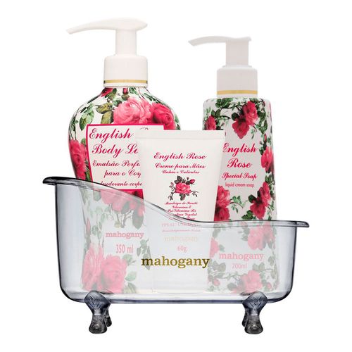 Banheira com Hidratante + Creme Para Mãos + Sabonete Líquido English Rose Mahogany Banheira com Hidratante + Creme Para Mãos + Sabonete Líquido English Rose Mahogany